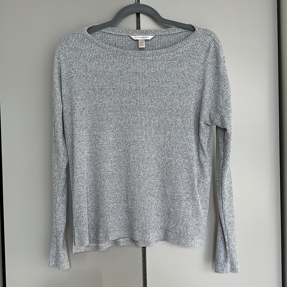 Banana Republic Women’s Ribbed Gray Heathered Long sleeve Size XS